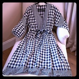 Jcrew lightweight black and white gingham dress